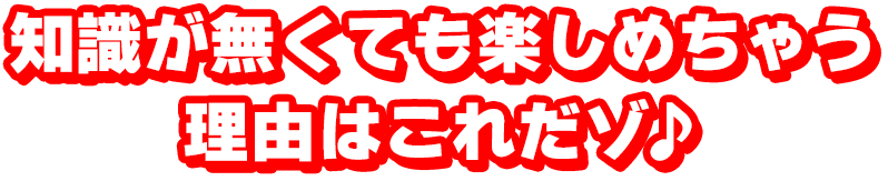 知識が無くても楽しめちゃう理由はこれだゾ♪